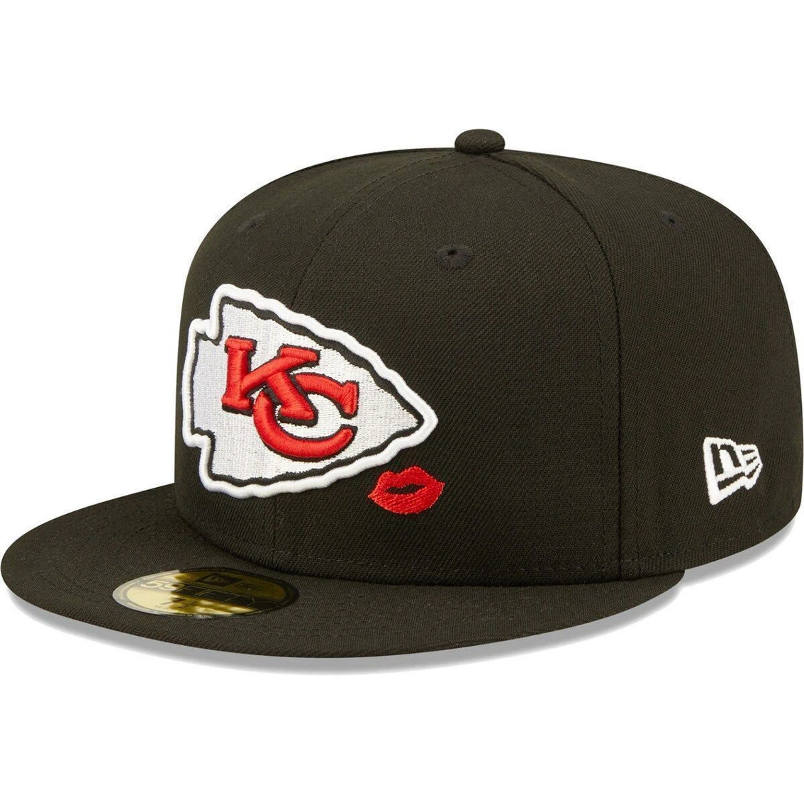 New Era Men's Black Kansas City Chiefs Lips 59FIFTY Fitted Hat 3 New Era Men's Black Kansas City Chiefs Lips 59FIFTY Fitted Hat