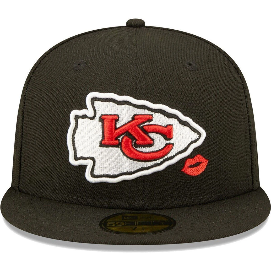 New Era Men's Black Kansas City Chiefs Lips 59FIFTY Fitted Hat 5 New Era Men's Black Kansas City Chiefs Lips 59FIFTY Fitted Hat - Image 3