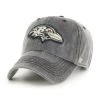 Men's '47 Black Baltimore Ravens Esker Clean Up Adjustable Hat