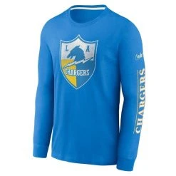 Nike Men's Powder Blue Los Angeles Chargers Fashion Tri-Blend Long Sleeve T-Shirt -Mitchell & Ness store DSCO1152075860 1191 ALT2