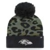 '47 Women's Green/Black Baltimore Ravens Bagheera Cuffed Knit Hat With Pom -Mitchell & Ness store DSCO1152075981 2041