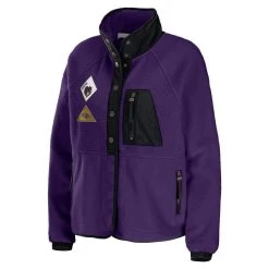 WEAR By Erin Andrews Women's Purple Baltimore Ravens Polar Fleece Raglan Full-Snap Jacket -Mitchell & Ness store DSCO1152090928 2729 ALT2