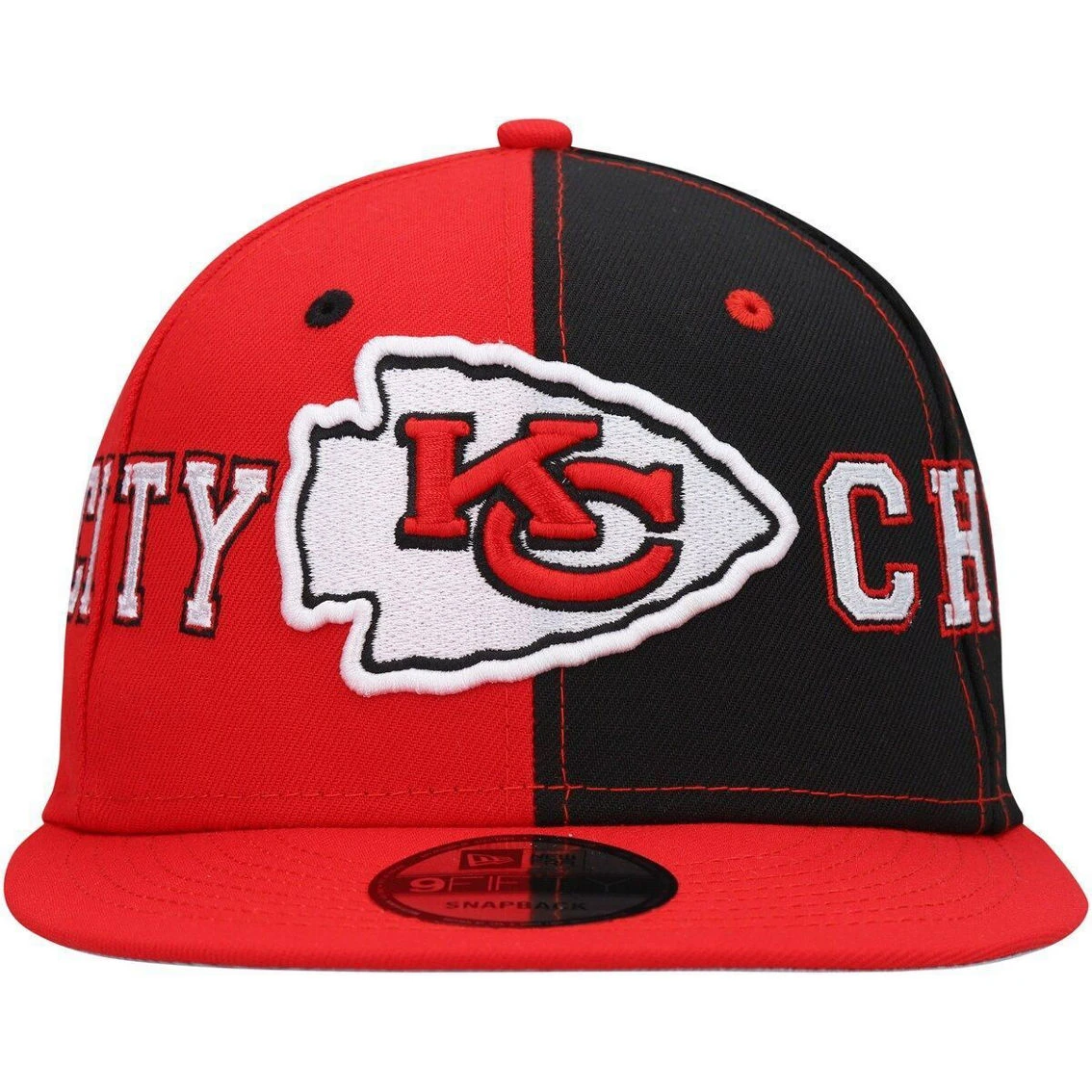 New Era Men's Red/Black Kansas City Chiefs Team Split 9FIFTY Snapback Hat 5 New Era Men's Red/Black Kansas City Chiefs Team Split 9FIFTY Snapback Hat - Image 3