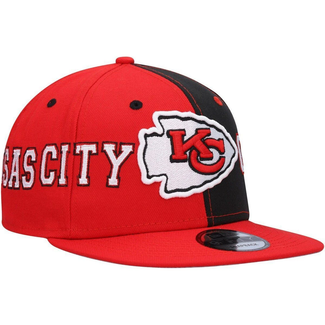 New Era Men's Red/Black Kansas City Chiefs Team Split 9FIFTY Snapback Hat 6 New Era Men's Red/Black Kansas City Chiefs Team Split 9FIFTY Snapback Hat - Image 4