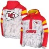 Starter Men's White/Red Kansas City Chiefs Thursday Night Gridiron Raglan Half-Zip Hooded Jacket -Mitchell & Ness store DSCO1152231768 3550