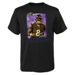Outerstuff Youth Lamar Jackson Black Baltimore Ravens Play Action Graphic T-Shirt