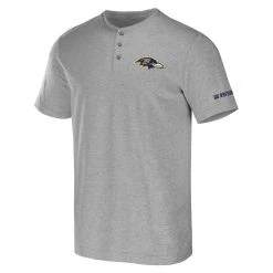 NFL X Darius Rucker Collection By Fanatics Men's Heather Gray Baltimore Ravens Henley T-Shirt -Mitchell & Ness store DSCO1152434011 1927 ALT2
