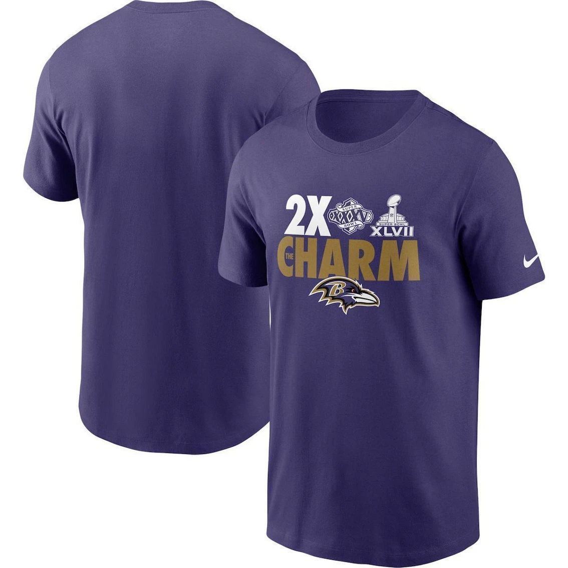 Men's Nike Purple Baltimore Ravens Hometown Collection 2x Super Bowl Champions T-Shirt 3 Men's Nike Purple Baltimore Ravens Hometown Collection 2x Super Bowl Champions T-Shirt