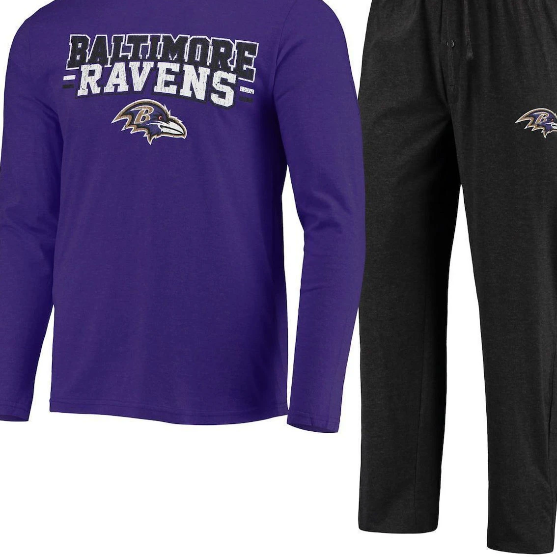 Concepts Sport Men's Black/Purple Baltimore Ravens Meter Long Sleeve T-Shirt & Pants Sleep Set 4 Concepts Sport Men's Black/Purple Baltimore Ravens Meter Long Sleeve T-Shirt & Pants Sleep Set - Image 2
