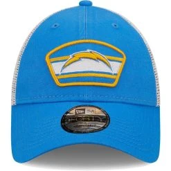 New Era Men's Powder Blue/White Los Angeles Chargers Logo Patch Trucker 9FORTY Snapback Hat -Mitchell & Ness store DSCO1152521730 1191 ALT2