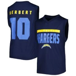 Outerstuff Youth Justin Herbert Navy Los Angeles Chargers Fast Track Player Name & Number Tank Top