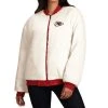 G-III 4Her By Carl Banks Women's Oatmeal/Red Kansas City Chiefs Switchback Reversible Full-Zip Jacket
