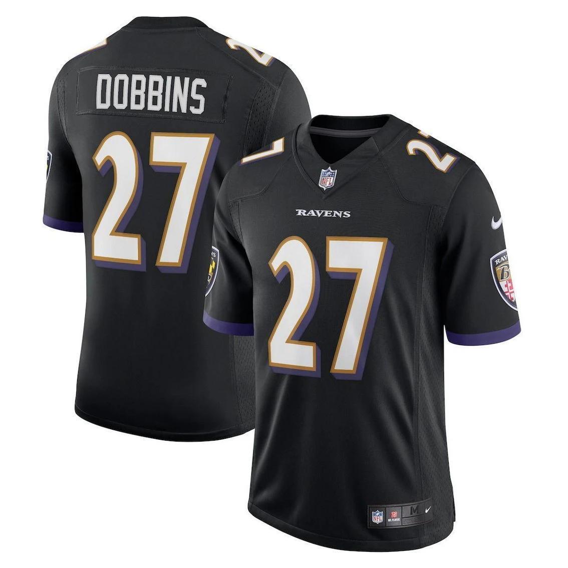 Nike Men's J.K. Dobbins Black Baltimore Ravens Vapor Limited Jersey 4 Nike Men's J.K. Dobbins Black Baltimore Ravens Vapor Limited Jersey - Image 2