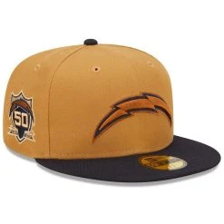 New Era Men's Tan/Navy Los Angeles Chargers 50th Season Wheat 59FIFTY Fitted Hat