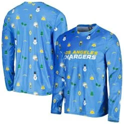 FOCO Men's Powder Blue Los Angeles Chargers Ugly Sweater Long Sleeve T-Shirt