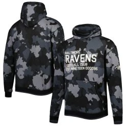 Men's The Wild Collective Black Baltimore Ravens Camo Pullover Hoodie