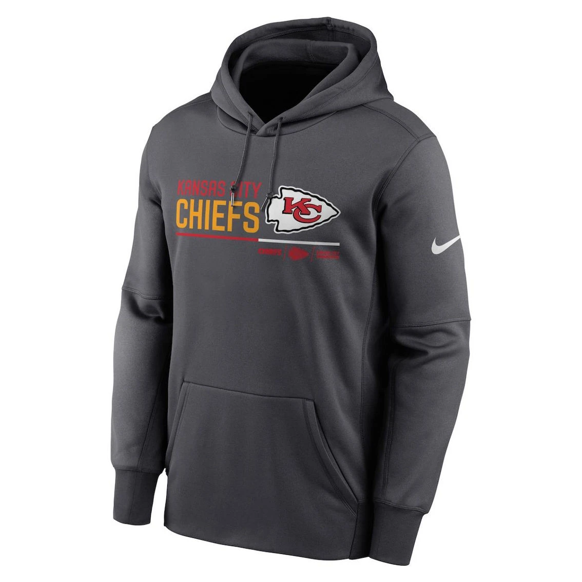 Nike Men's Anthracite Kansas City Chiefs Prime Logo Name Split Pullover Hoodie 5 Nike Men's Anthracite Kansas City Chiefs Prime Logo Name Split Pullover Hoodie - Image 3