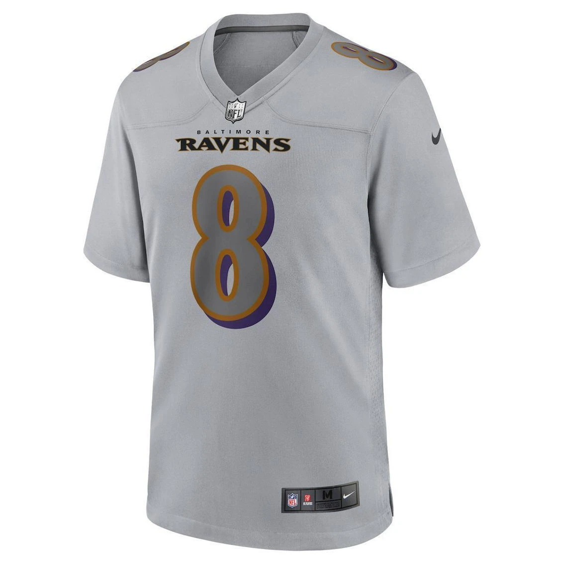 Nike Men's Lamar Jackson Gray Baltimore Ravens Atmosphere Fashion Game Jersey 5 Nike Men's Lamar Jackson Gray Baltimore Ravens Atmosphere Fashion Game Jersey - Image 3
