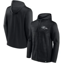 Fanatics Branded Men's Black Baltimore Ravens Ball Carrier Full-Zip Hoodie