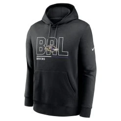 Nike Men's Black Baltimore Ravens City Code Club Fleece Pullover Hoodie -Mitchell & Ness store DSCO1153011387 1007 ALT2