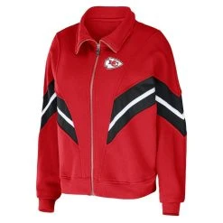 WEAR By Erin Andrews Women's Red Kansas City Chiefs Plus Size Yarn Dye Stripe Full-Zip Jacket -Mitchell & Ness store DSCO1153011616 2910 ALT2