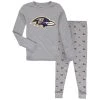 Outerstuff Youth Heathered Gray Baltimore Ravens Long Sleeve T-Shirt & Pants Sleep Set -Mitchell & Ness store DSCO1153012359 1927