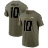 Men's Nike Justin Herbert Olive Los Angeles Chargers 2022 Salute To Service Name & Number T-Shirt