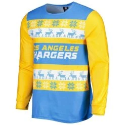 Men's FOCO Powder Blue Los Angeles Chargers Team Ugly Pajama Set -Mitchell & Ness store DSCO1153015083 1191 ALT2