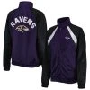 G-III 4Her By Carl Banks Women's Purple/Black Baltimore Ravens Confetti Raglan Full-Zip Track Jacket -Mitchell & Ness store DSCO1153017217 2729
