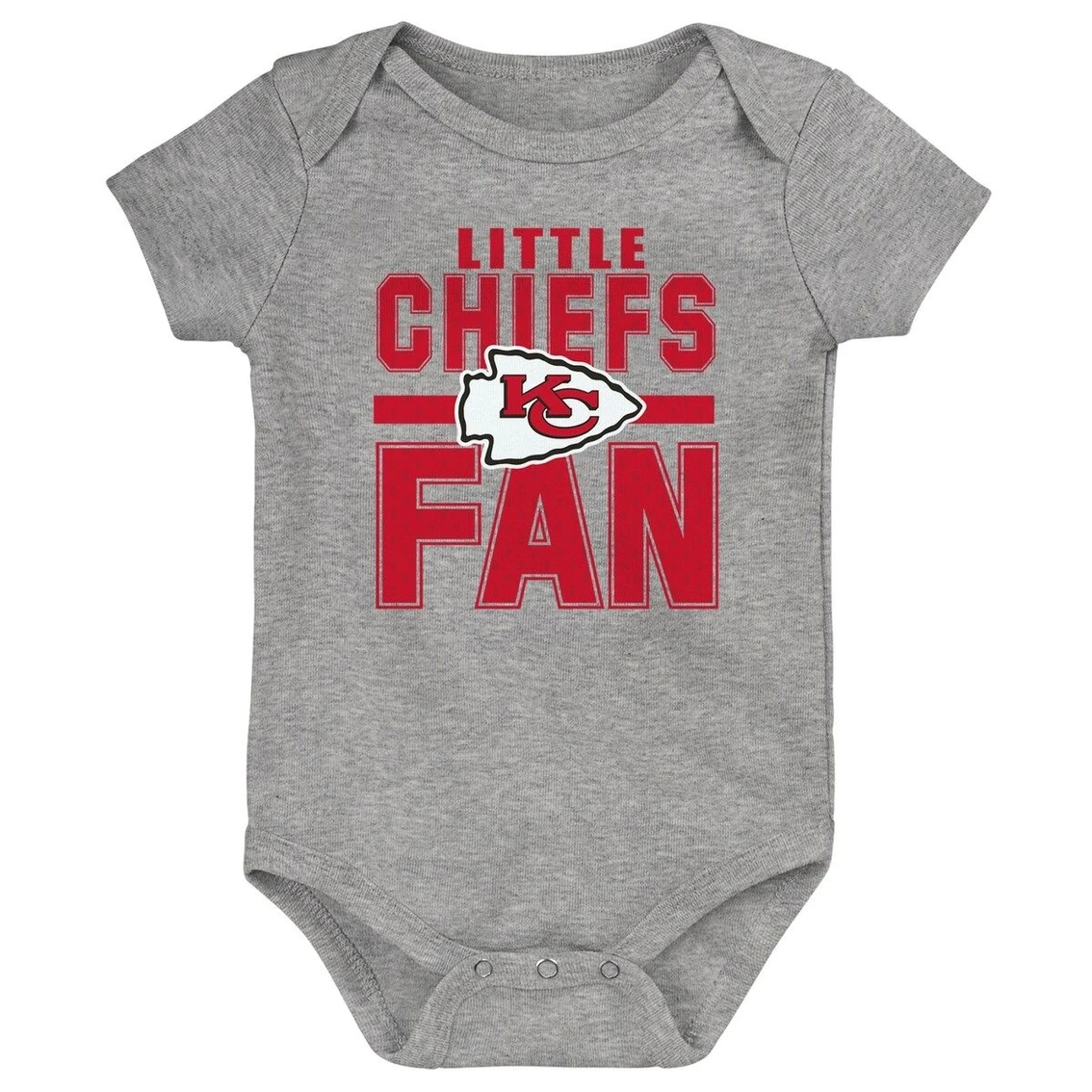 Outerstuff Newborn & Infant Heathered Gray Kansas City Chiefs Little Fan Bodysuit 3 Outerstuff Newborn & Infant Heathered Gray Kansas City Chiefs Little Fan Bodysuit