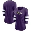 Fanatics Branded Women's Heathered Purple Baltimore Ravens Primary Logo 3/4 Sleeve Scoop Neck T-Shirt