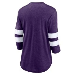Fanatics Branded Women's Heathered Purple Baltimore Ravens Primary Logo 3/4 Sleeve Scoop Neck T-Shirt -Mitchell & Ness store DSCO1153018212 2729 ALT3