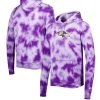 New Era Men's Purple Baltimore Ravens Team Tie-Dye Pullover Hoodie