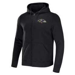 NFL X Darius Rucker Collection By Fanatics Men's Black Baltimore Ravens Rocker Full-Zip Hoodie -Mitchell & Ness store DSCO1153019498 1007 ALT2