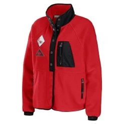 WEAR By Erin Andrews Women's Red Kansas City Chiefs Polar Fleece Raglan Full-Snap Jacket -Mitchell & Ness store DSCO1153020761 2910 ALT2