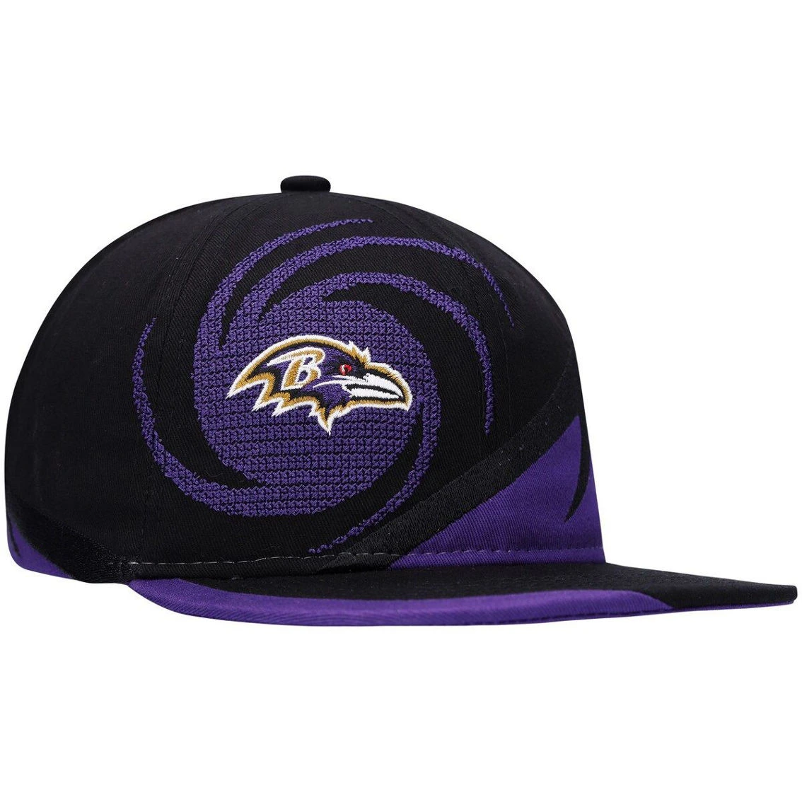 Mitchell & Ness Youth Purple/Black Baltimore Ravens Spiral Snapback Hat 4 Mitchell & Ness Youth Purple/Black Baltimore Ravens Spiral Snapback Hat - Image 2