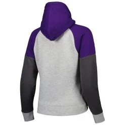 Antigua Women's Heathered Gray/Purple Baltimore Ravens Jackpot Raglan Half-Zip Pullover Hoodie -Mitchell & Ness store DSCO1153021908 GRFO ALT3