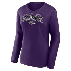 Fanatics Branded Women's Purple Baltimore Ravens Plus Size Measure Distance Scoop Neck Long Sleeve T-Shirt -Mitchell & Ness store DSCO1153022051 2729 ALT2