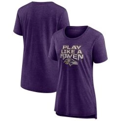 Women's Fanatics Branded Heather Purple Baltimore Ravens Hometown First Down T-Shirt