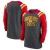 Nike Men's Heathered Charcoal/Red Kansas City Chiefs Tri-Blend Raglan Athletic Long Sleeve Fashion T-Shirt -Mitchell & Ness store DSCO1153023980 FJad