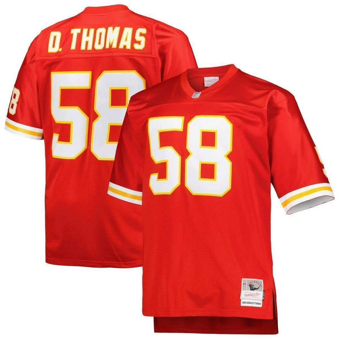 Mitchell & Ness Men's Derrick Thomas Red Kansas City Chiefs Big & Tall 1994 Retired Player Replica Jersey 3 Mitchell & Ness Men's Derrick Thomas Red Kansas City Chiefs Big & Tall 1994 Retired Player Replica Jersey