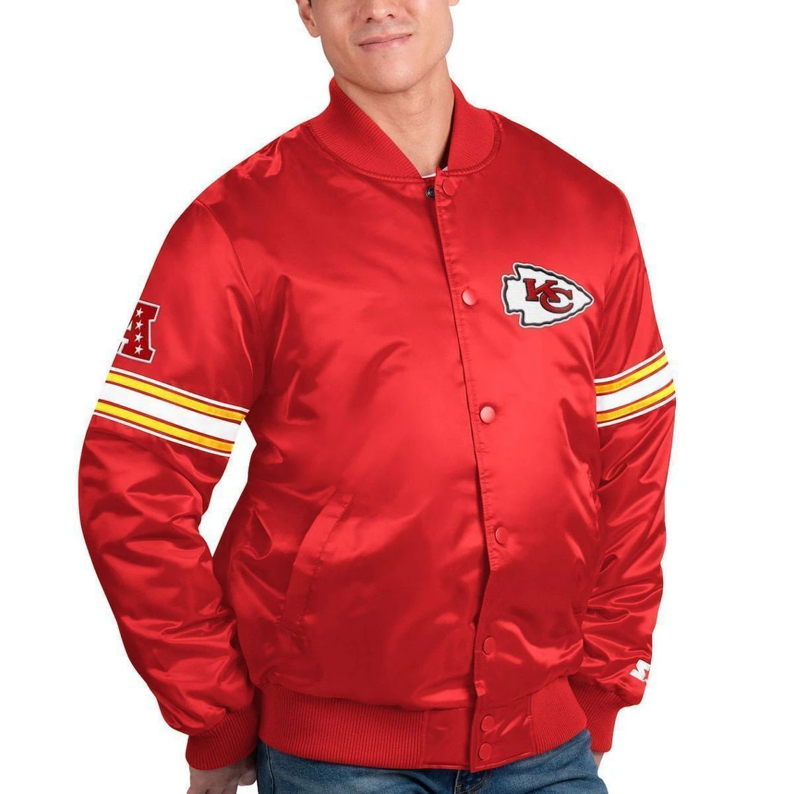 Men's Starter Red Kansas City Chiefs The Pick And Roll Full-Snap Jacket 4 Men's Starter Red Kansas City Chiefs The Pick And Roll Full-Snap Jacket - Image 2