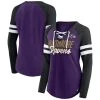Fanatics Branded Women's Purple/Black Baltimore Ravens Plus Size True To Form Lace-Up V-Neck Raglan Long Sleeve T-Shirt