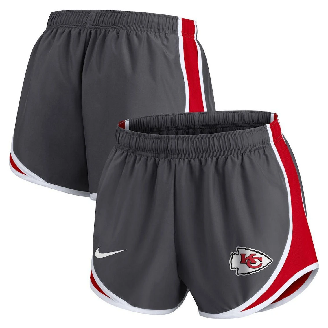 Nike Women's Charcoal Kansas City Chiefs Logo Performance Tempo Shorts 3 Nike Women's Charcoal Kansas City Chiefs Logo Performance Tempo Shorts