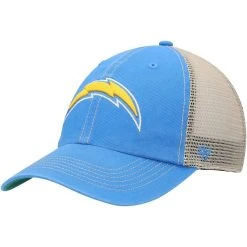 '47 Men's Powder Blue/Natural Los Angeles Chargers Trawler Trucker Clean Up Snapback Hat