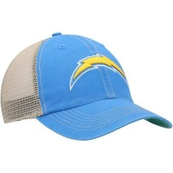 '47 Men's Powder Blue/Natural Los Angeles Chargers Trawler Trucker Clean Up Snapback Hat -Mitchell & Ness store DSCO1153027026 1191 ALT3