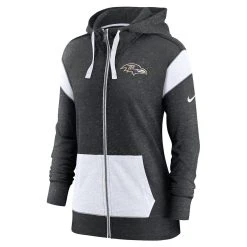 Nike Women's Heathered Black/Heathered White Baltimore Ravens Monaco Full-Zip Hoodie 8 Nike Women's Heathered Black/Heathered White Baltimore Ravens Monaco Full-Zip Hoodie -Mitchell & Ness store DSCO1153027399 1007 ALT2