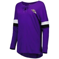 New Era Women's Purple Baltimore Ravens Athletic Varsity Lace-Up Long Sleeve T-Shirt -Mitchell & Ness store DSCO1153027430 2729 ALT2
