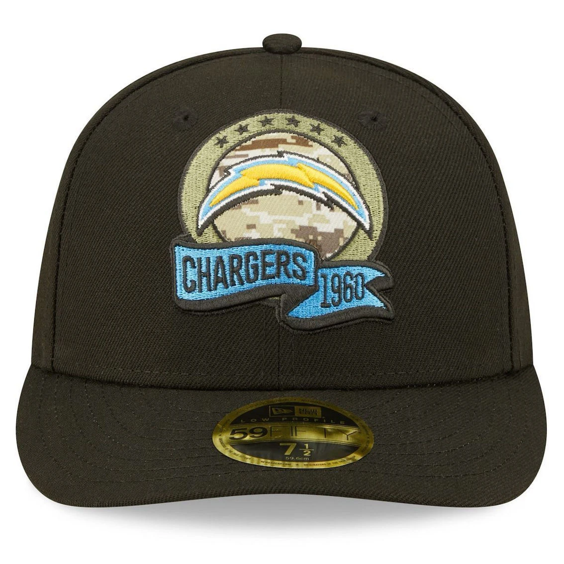 New Era Men's Black Los Angeles Chargers 2022 Salute To Service Low 59FIFTY Fitted Hat 5 New Era Men's Black Los Angeles Chargers 2022 Salute To Service Low 59FIFTY Fitted Hat - Image 3