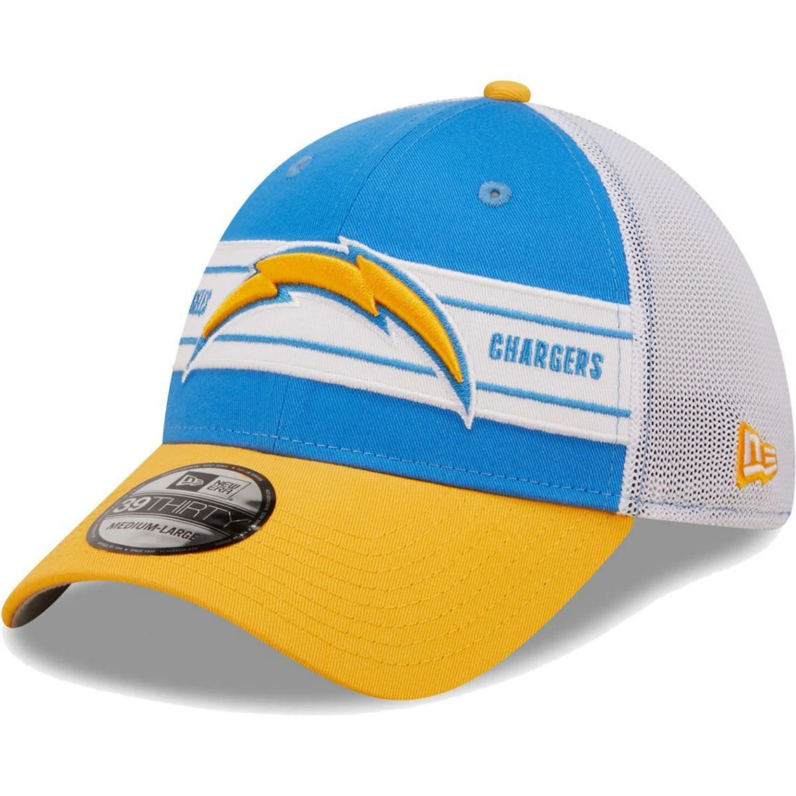 New Era Men's Powder Blue/Gold Los Angeles Chargers Team Banded 39THIRTY Flex Hat 4 New Era Men's Powder Blue/Gold Los Angeles Chargers Team Banded 39THIRTY Flex Hat - Image 2